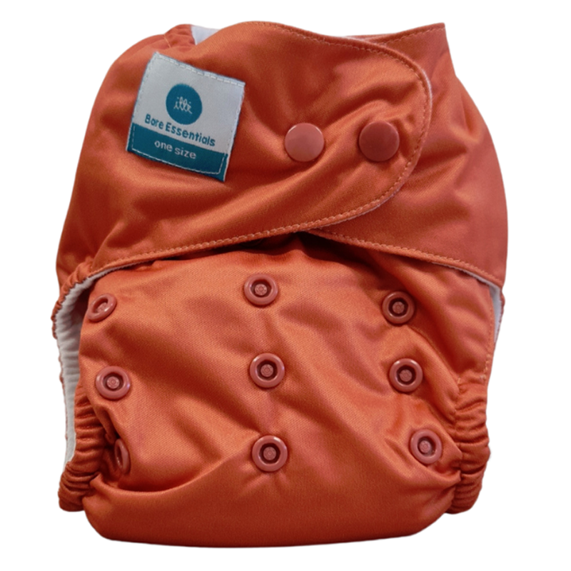 Bare Essentials One Size Fits Most Cloth Nappy Burnt Orange